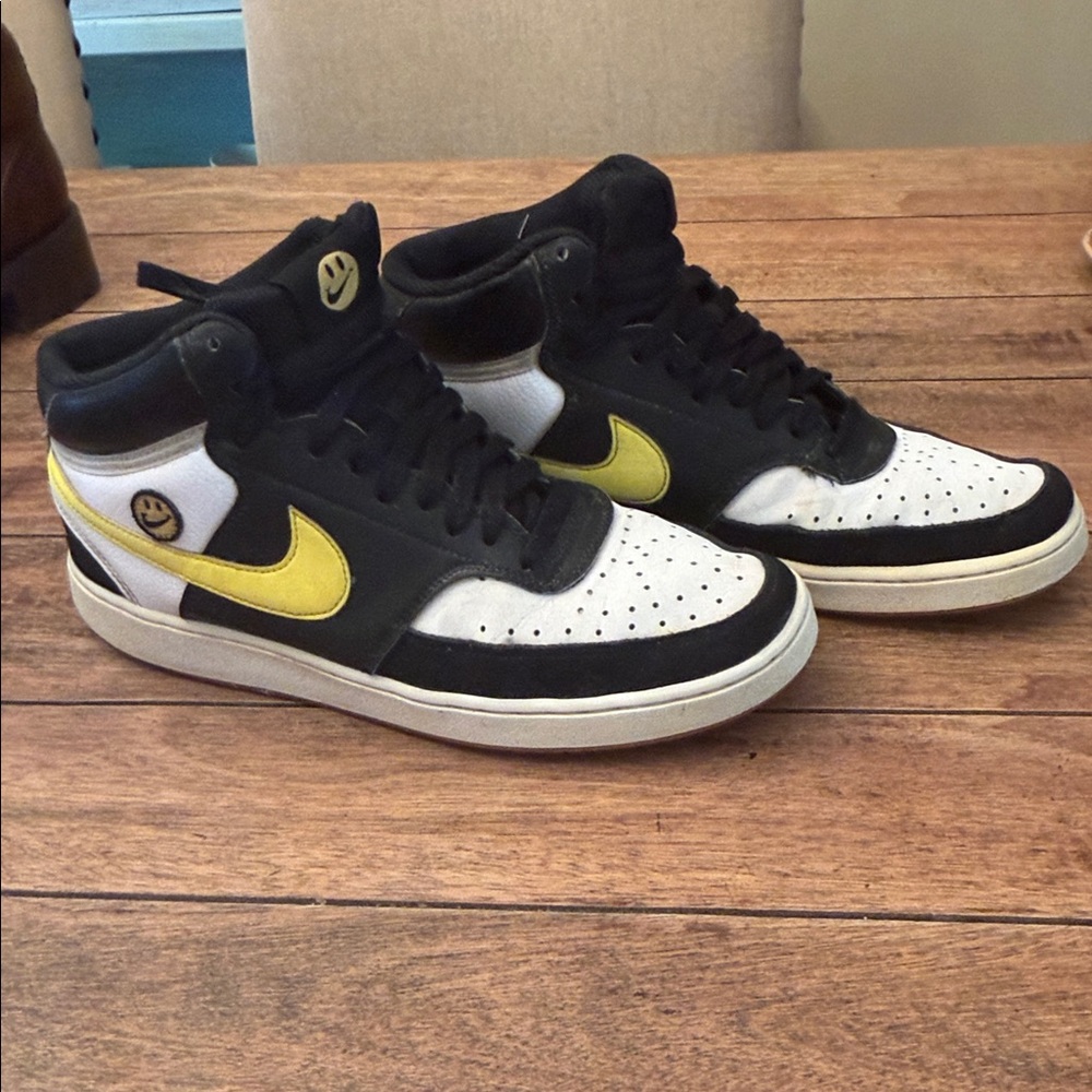 Nike Men’s High-Top Sneakers - Black, White & Yellow